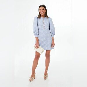 Pomander Place Blue Jacquard Samantha Mini Dress